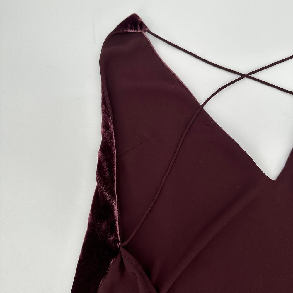 DION LEE Velvet Silk Fine Line Cami Top in Wine // M - Picture 11 of 14